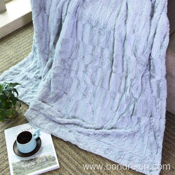 PV Plush Fleece Pressed Design Double Layers Blanket